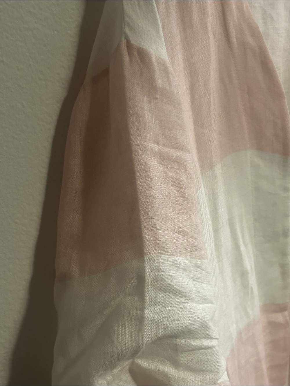 Made in Italy, 100% linen Light Pink & White Striped Open Kimono Jacket - Picture 6 of 9
